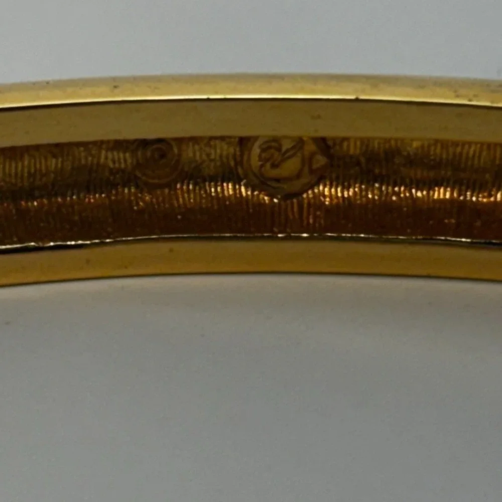 Swarovski Bangle Gold Pave Crystal Hinge Oval Bracelet - Picture 6 of 16